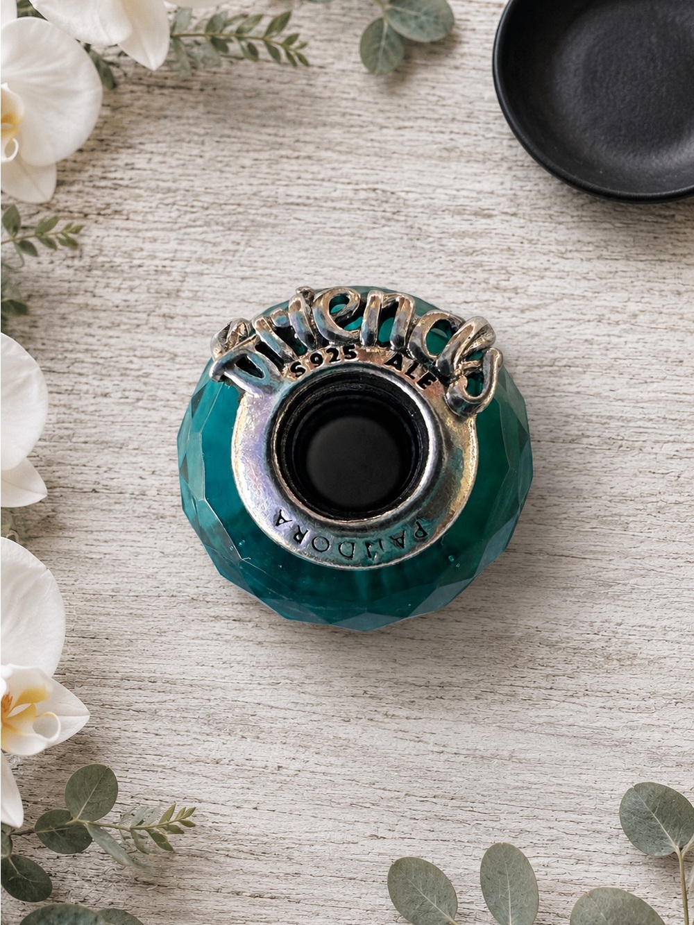 Pandora Friends Always Teal Murano Glass Charm S925 ALE Sterling Silver